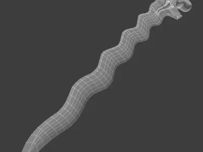 Indonesian kris dagger 3D model