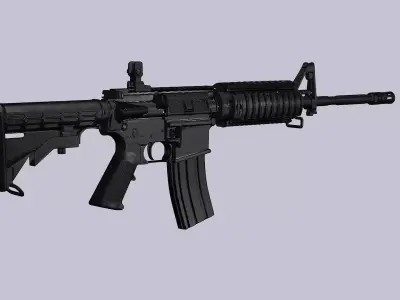 M4 Rifle Modular Constructor Low-Poly 3D Model Low-poly 3D model