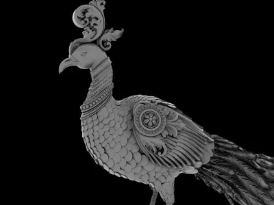 peacock Peafowl statue 3D model