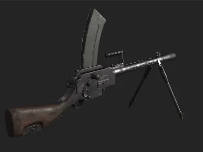 Madsen Machine Gun Low-poly 3D model