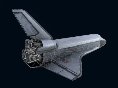 Space Shuttle Low-poly 3D model 3