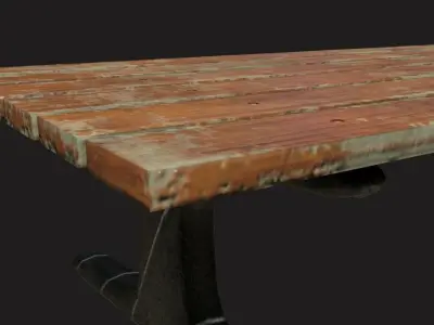 Park Bench Low-poly 3D model 13