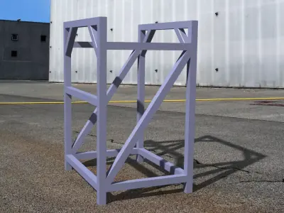 Concrete production batching base 3D model