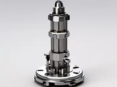 Precision Industrial Machinery Part Low-poly 3D model