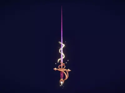 celestial rapier long sword Low-poly 3D model