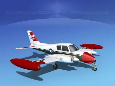 Cessna U-3B Blue Canoe V07  3D model