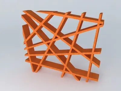 Bookshelves book shelf made of orange wood Free 3D model