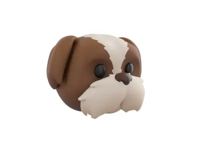 Prop190 Shih Tzu Dog Head 3D model
