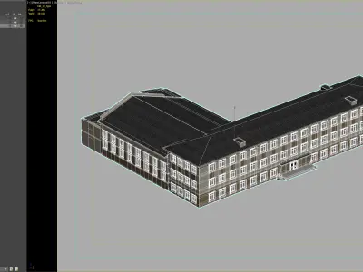 Soviet-era school building 3D model
