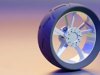 Sci-Fi Wheel Free low-poly 3D model