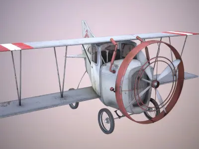Cartoon Airplane Low-poly 3D model