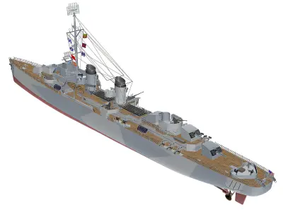 Fletcher Battleship 3D model
