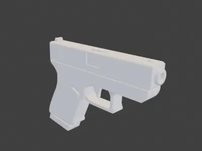 Glock 19 3D model Blender Low-poly 3D model
