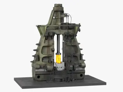 Pneumatic Forging Hammer Machine Old 3D model