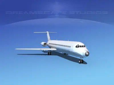Douglas DC-9-40 Unmarked 1 3D model