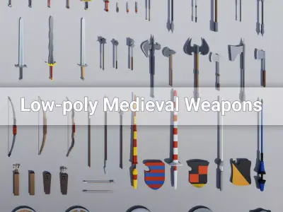 Low-poly Medieval Weapons Low-poly 3D model