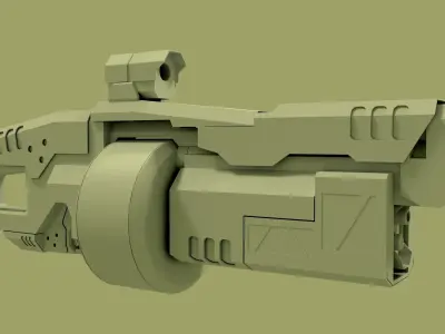 sci fi grenade launcher 3D model