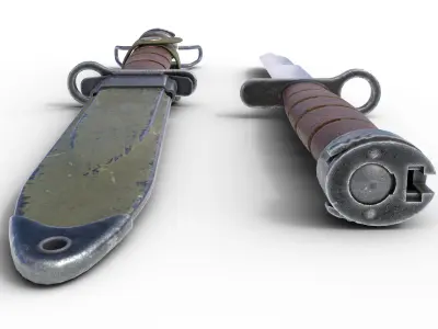 M1 carbine bayonet Low-poly 3D model