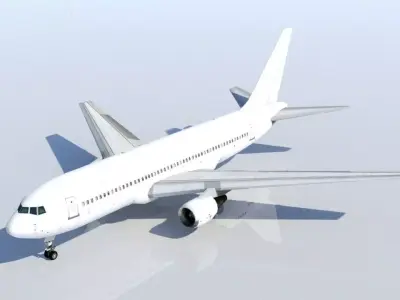B767-200 static Model Low Poly blank Low-poly 3D model