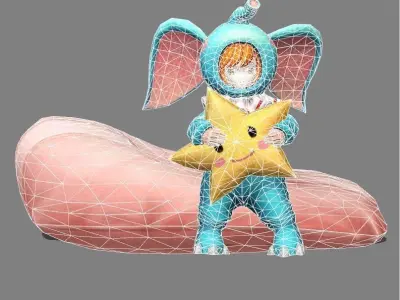 Nana Slumber Party Low-poly 3D model