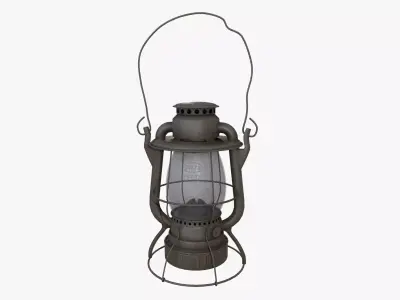 Old Kerosene Lantern Low-poly 3D model