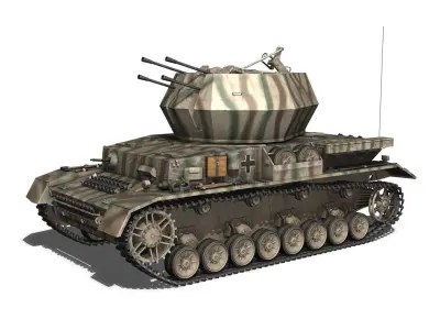 Flakpanzer IV - Wirbelwind - s SS-PzAbt 102 3D model