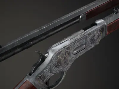 PBR Winchester 1873 Low-poly 3D model