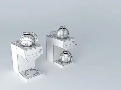 2 burner coffee machines with coffee pots Free 3D model