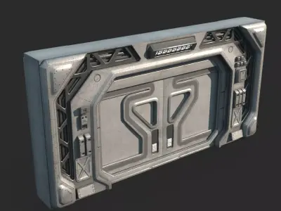 Future Sci-Fi Passage Automatic Doors 3D model