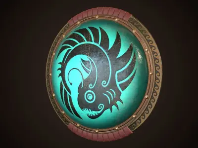 Hoplite Shield Angler Low-poly 3D model