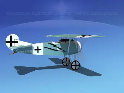 Fokker DVIII V09 3D model