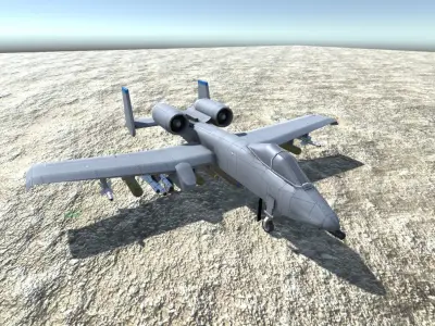 Low Poly A10 Thunderbolt II Low-poly 3D model