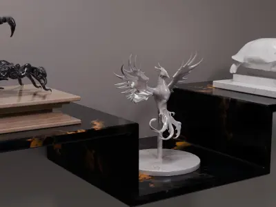 Set of five product statues for house decoration Low-poly 3D model