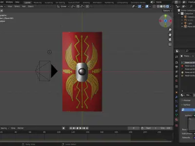roman shield Free low-poly 3D model