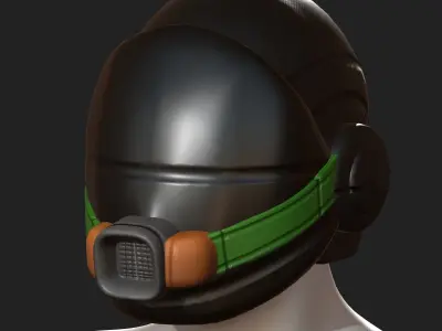 Gas mask helmet scifi fantasy armor hats military Low-poly 3D model