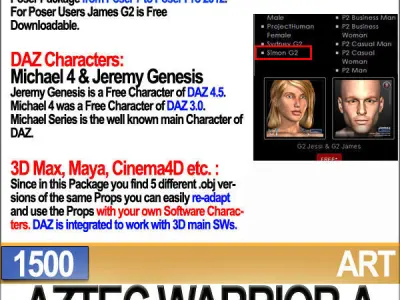 Aztec Warrior A 1500 3D model