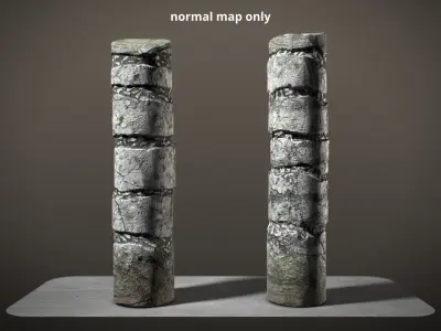 Mayan Columns Low Poly PBR Low-poly 3D model