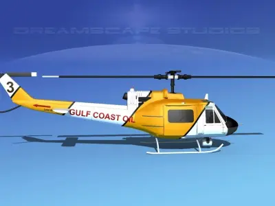 Bell 204 Gulf Coast Oil 3D model