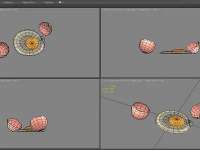 Cartoon egg liquid - egg yolk - broken egg - eggshell Low-poly 3D model