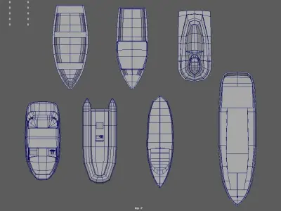 Low Poly Boats Pack 01 Low-poly 3D model