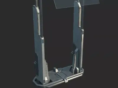 Future sci-fi landing computer 3D model