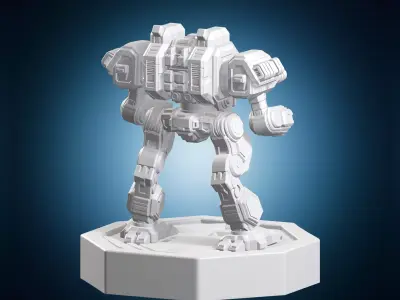 Bipedal Combat Mech Miniature 3D print model