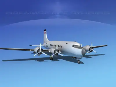 Douglas DC-4 Bare Metal 3D model
