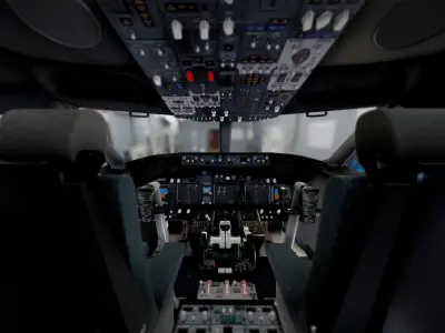 Boeing 737 Airplane Cockpit 3D model