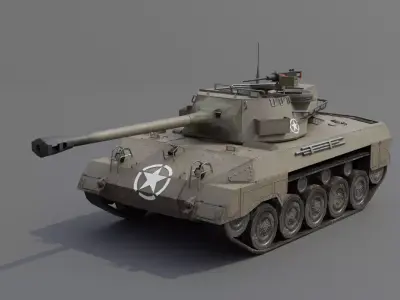 M18 HellCat Tank Destroyer Low-poly 3D model