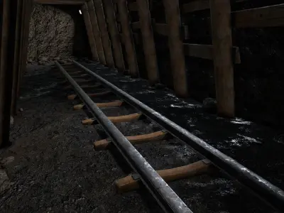 Underground Coal Mine Tunnel Low-poly 3D model