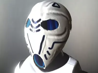 Blue Ghost Helmet Low-poly 3D model