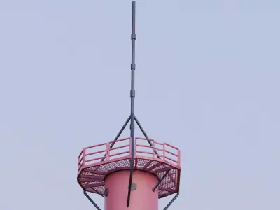 Military Transmission Mast Signalberg Damme Lower Saxony Germany Low-poly 3D model