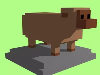 VOXEL SHEEP - MODEL 6 Low-poly 3D model
