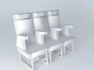 dfg three airplane seats - three airplane seats Free 3D model